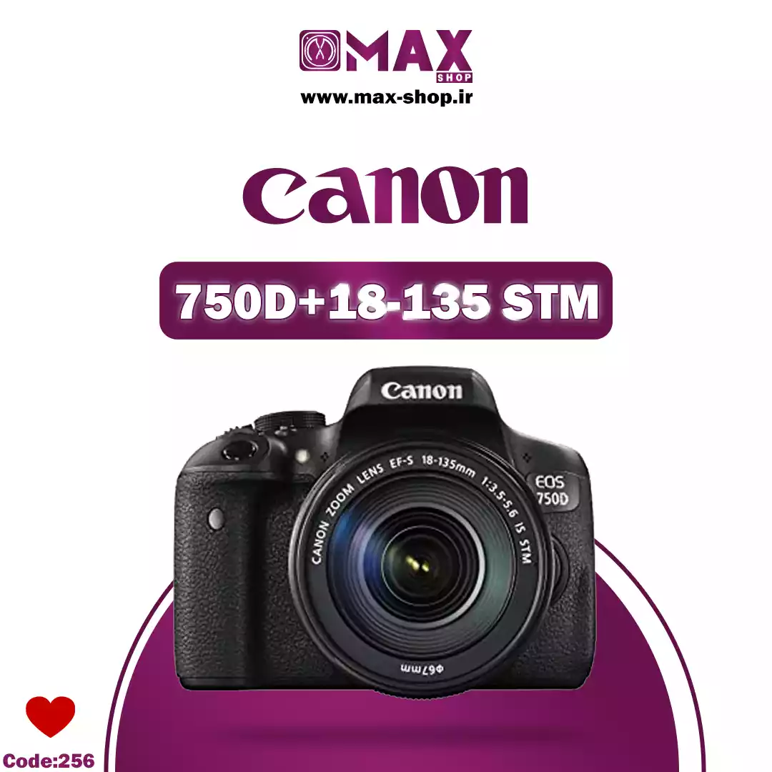 دوربین حرفه ای کانن | Canon 750D+18-135mm STM دست دو